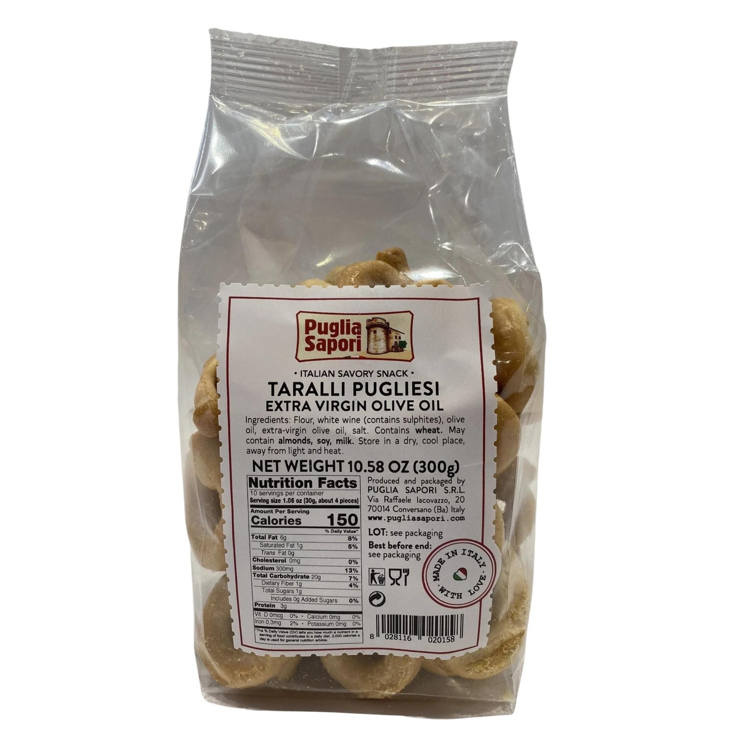 Puglia Sapori -Taralli With Extra Virgin Olive Oil - 300g (10.58oz)